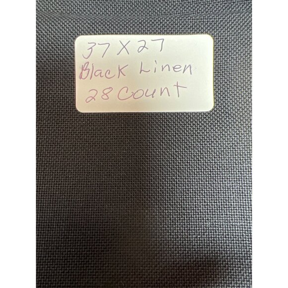 37x27 Black Linen 28 Count Fabric For Cross Stitch Embroidery - Picture 2 of 2